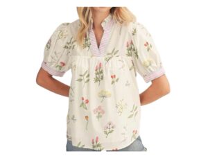 JODIFL PUFF SLEEVE FLORAL TOP