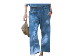 BLUPEPPER SMOCKED WAIST DENIM PANT