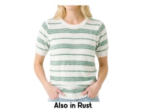 STACCATO CREWNECK SHORT SLEEVE SWEATER
