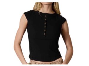 BLUPEPPER ASYMMETRICAL SEAM KNIT HENLEY