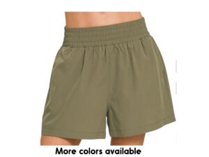 ZENANA SOFT WOVEN LINED POCKET SHORTS