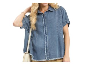 UMGEE WASHED DENIM OVERSIZED TOP