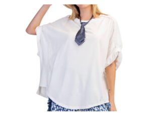 EASEL WASHED OVERSIZED KNIT SHORT SLEEVE TOP