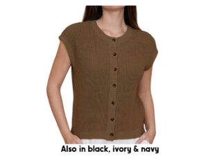 BLUPEPPER CREWNECK BUTTON FRONT VEST