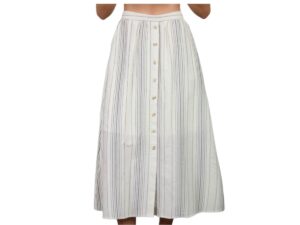 BLUPEPPER STRIPE MOCK BUTTON DOWN SKIRT