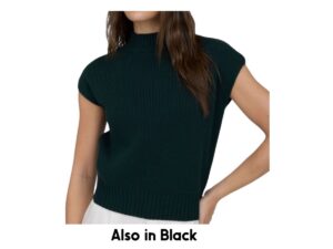 BLUPEPPER CAP SLEEVE MOCK NECK SWEATER
