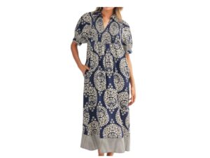 JODIFL GEO FLORAL/STRIPE MIDI DRESS