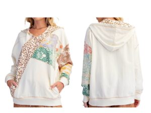 EASEL MIX PRINT MINERAL WASH HOODIE