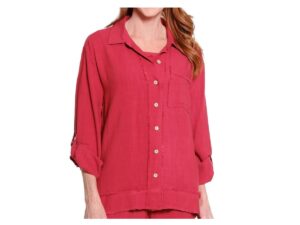 MULTIPLES FRINGE TRIM WOVEN SLUB JACKET
