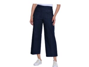 MULTIPLES PATCH POCKET DARK DENIM CROP