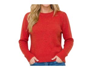 STACCATO PUFF SLEEVE CREWNECK SWEATER