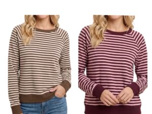 STACCATO RAGLAN SLEEVE MICRO BRUSH STRIPE LONG SLEEVE