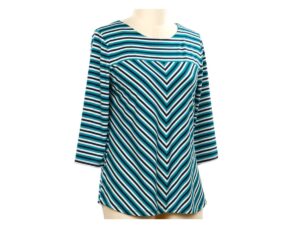SOUTHERN LADY 3/4 SLEEVE YARN DYE STRIPE TOP