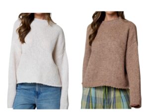 BLUPEPPER MOCK NECK OVERSIZED SWEATER
