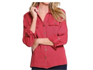 MULTIPLES FRINGE TRIM Y-NECK JACKET