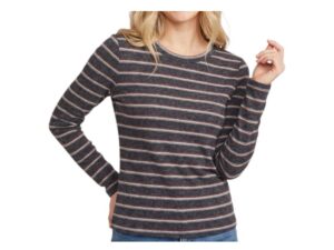 STACCATO LONG SLEEVE CREWNECK STRIPED TOP