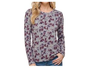 STACCATO LONG SLEEVE CREWNECK HACCI KNIT FLORAL TOP