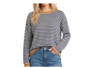 STACCATO STRIPED COLOR CONTRAST RIB CREWNECK