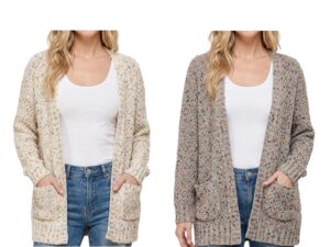 STACCATO POPCORN TEXTURE OPEN CARDIGAN