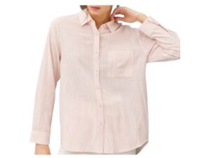 BE COOL PIN STRIPE COTTON BUTTON UP SHIRT