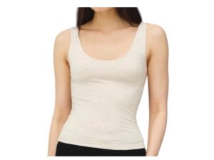 BE COOL OATMEAL SCOOP NECK TANK