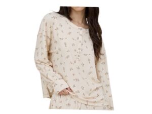 BLUPEPPER DITSY FLORAL BOXY KNIT HENLEY