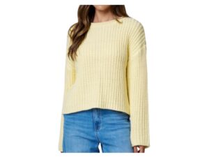 BLUPEPPER ROLL-UP RAW EDGE LONG SLEEVE SWEATER