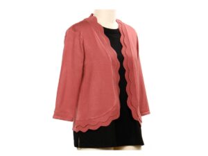 SOUTHERN LADY SCALLOP EDGE OPEN CARDIGAN SWEATER
