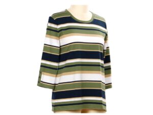SOUTHERN LADY 3/4 SLEEVE STRIPED KNIT TOP
