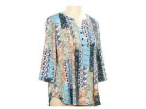 SOUTHERN LADY 3/4 SLEEVE PATCH PRINT TOP