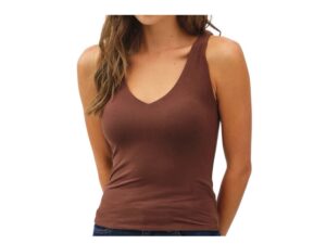BE COOL DARK CHOCOLATE V-NECK TANK
