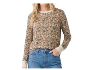 STACCATO LONG SLEEVE FLORAL JERSEY KNIT TOP