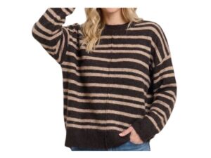 STACCATO DOUBLE STRIPE CENTER SEAM SWEATER