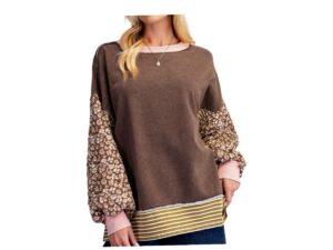 EASEL MULTI PRINT MINERAL WASH PULLOVER