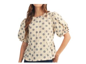 JODIFL PUFF SLEEVE POLKA DOT TOP