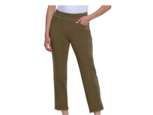 MULTIPLES OLIVE FRINGE HEM ANKLE JEAN