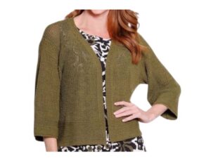 MULTIPLES 3/4 SLEEVE OPEN CARDIGAN