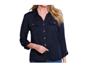 MULTIPLES FRINGE TRIM Y-NECK JACKET