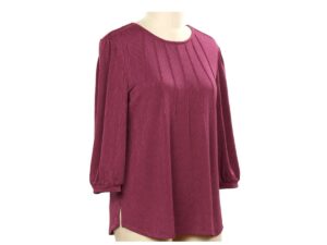 SOUTHERN LADY 3/4 SLEEVE PIN TUCK FRONT TOP