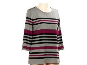 SOUTHERN LADY 3/4 SLEEVE STRIPE TOP