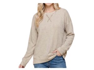 STACCATO FLORAL ELBOW PATCH MICRO BRUSH TOP