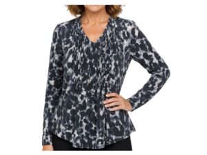 ETHYL LEOPARD V-NECK CRINKLE BLOUSE
