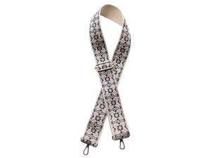 JOY SUSAN 2" NAVY SQUARE CLOVER GUITAR STRAP