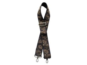 JOY SUSAN 2" BLACK LEAFY VINES GUITAR STRAP
