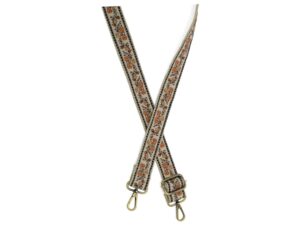 JOY SUSAN 1.2" NEUTRAL FLORAL GUITAR STRAP
