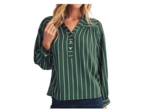 JODIFL LONG SLEEVE VERTICAL STRIPE BLOUSE
