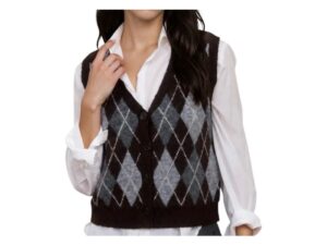BLUPEPPER ARGYLE BUTTON DOWN KNIT VEST