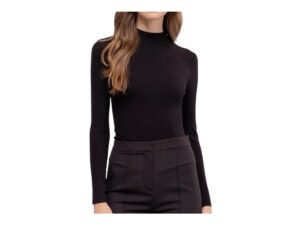 BLUPEPPER MOCK NECK FITTED KNIT SWEATER