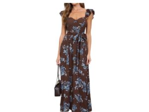 BLUPEPPER SWEETHEART CORSET FLORAL MIDI DRESS