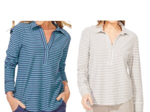 ESCAPE BY HABITAT VERONA STRIPE PRIMO SPLIT NECK